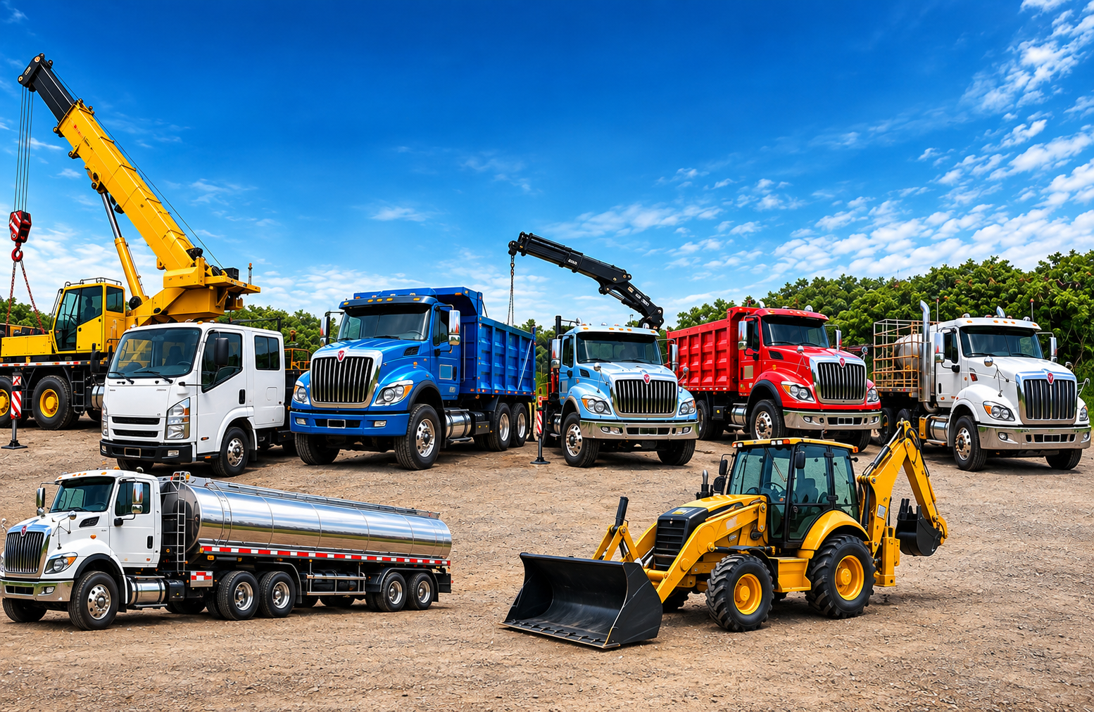 Flota de vehículos de Transportes 223 S.A.S.: grúas, volquetas, carrotanques y tractocamiones